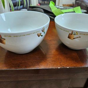 two mixing bowls my garden by Thomson pottery great condition